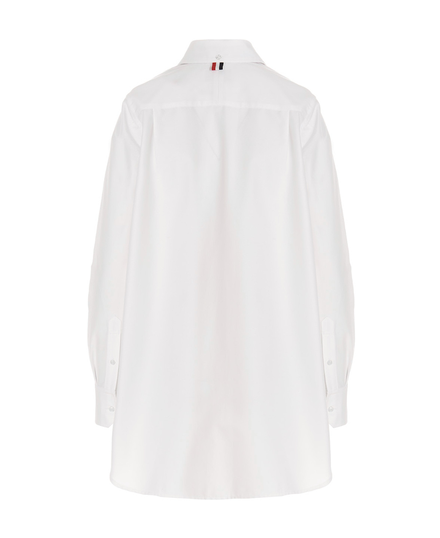 Thom Browne Bow Tie Logo Blouse In White
