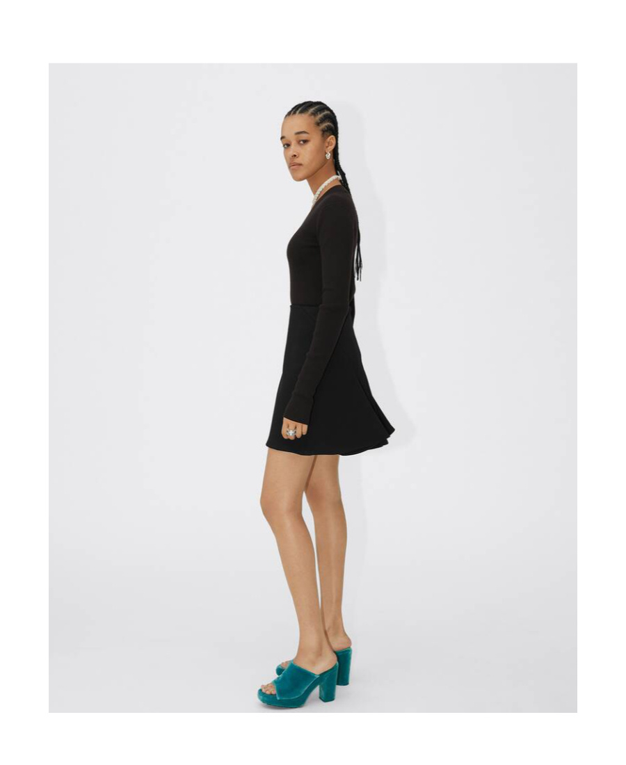 Bottega Veneta A-line Godet-detail Mini Skirt In Black