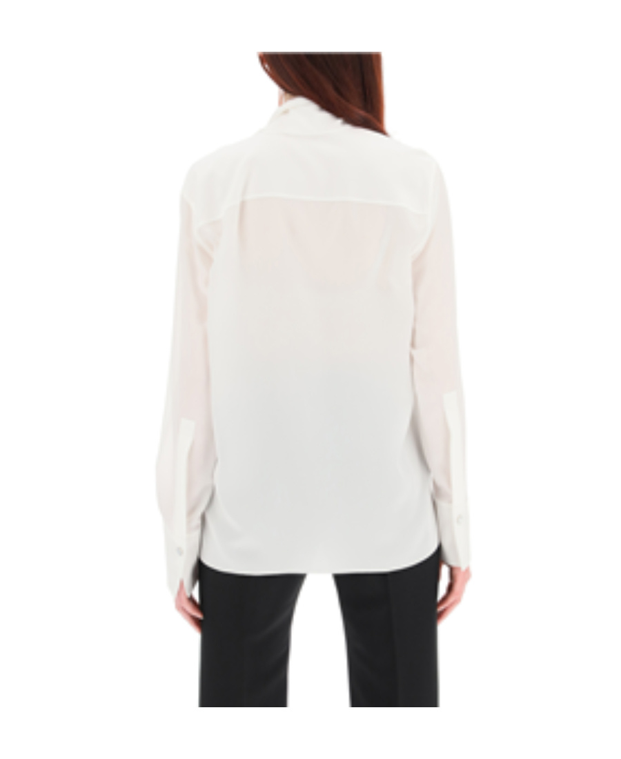 Givenchy Pussy-bow Silk Blouse In Off White