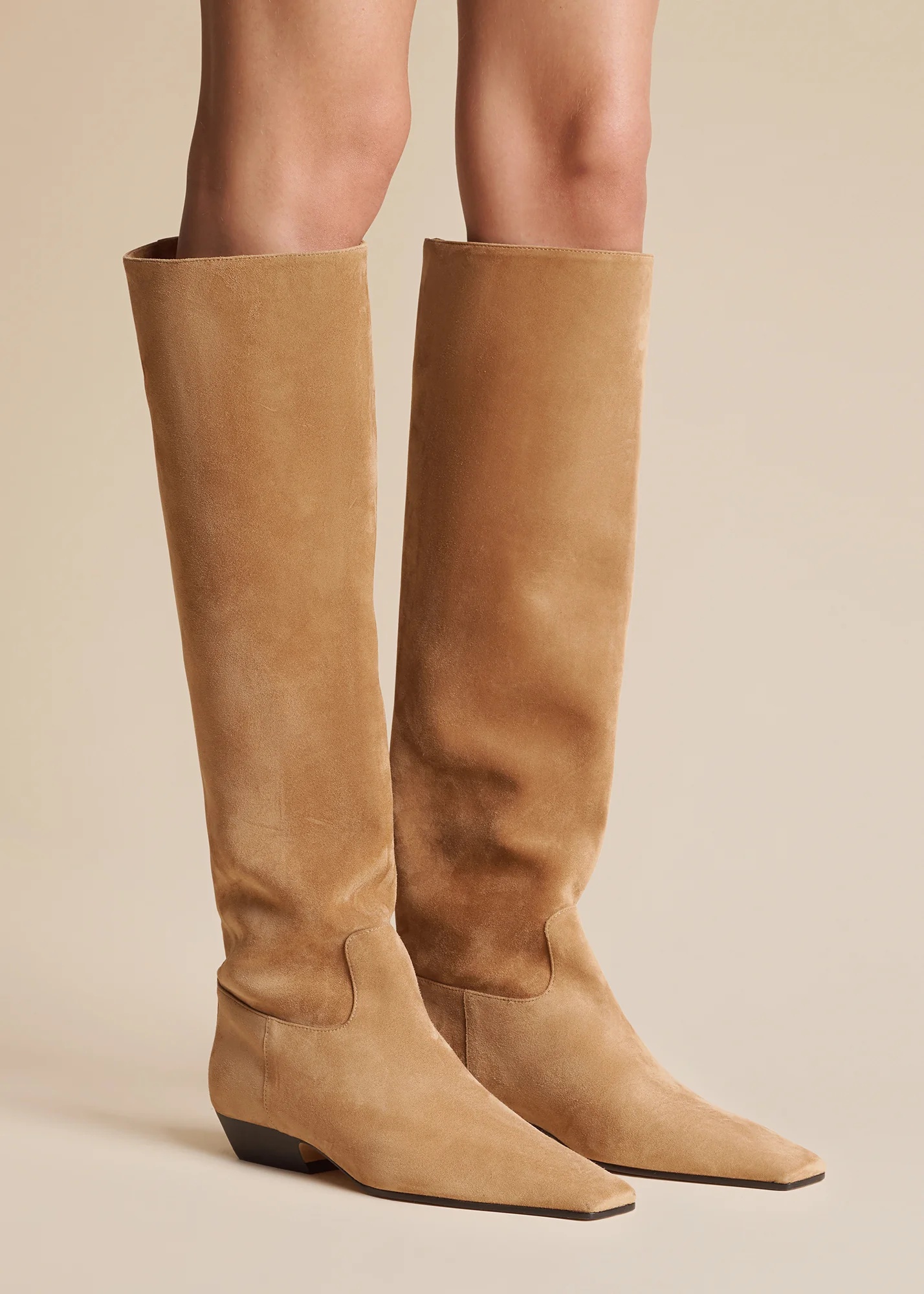 Khaite Marfa Square-toed Boots In Brown