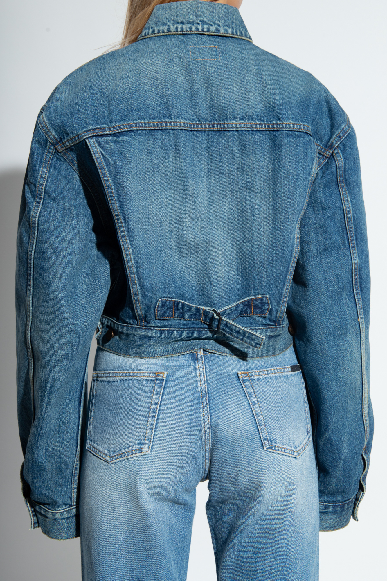 SAINT LAURENT 80'S JACKET IN VINTAGE BLUE DENIM 