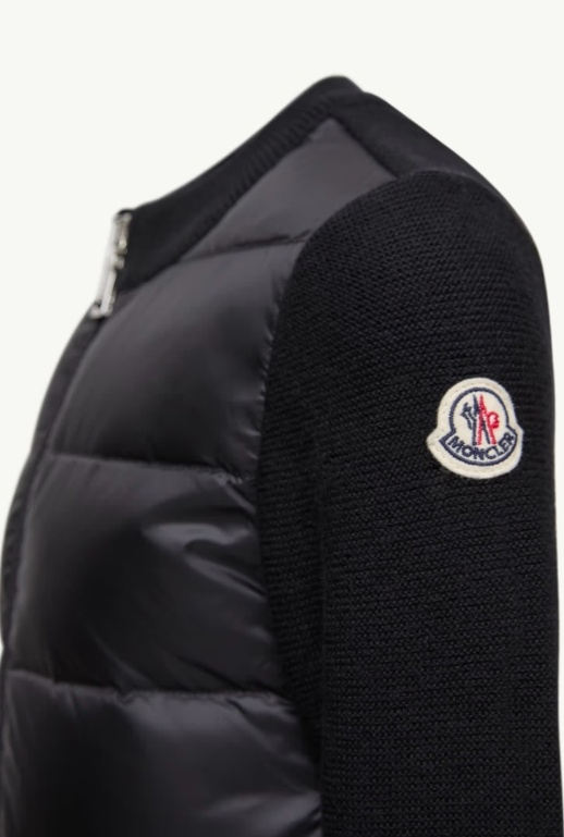 Moncler Enfant Padded Zip-up Cardigan In Black