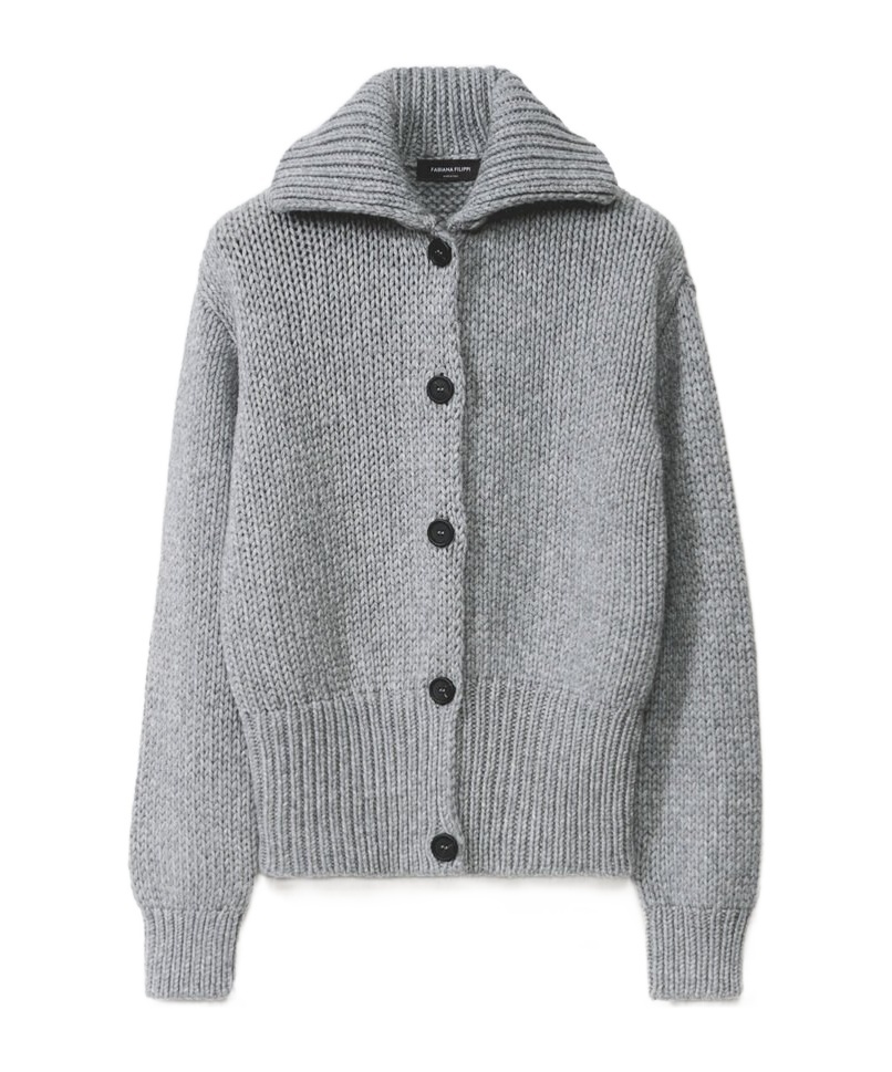Shop Fabiana Filippi Platinum Cardigan In Gray