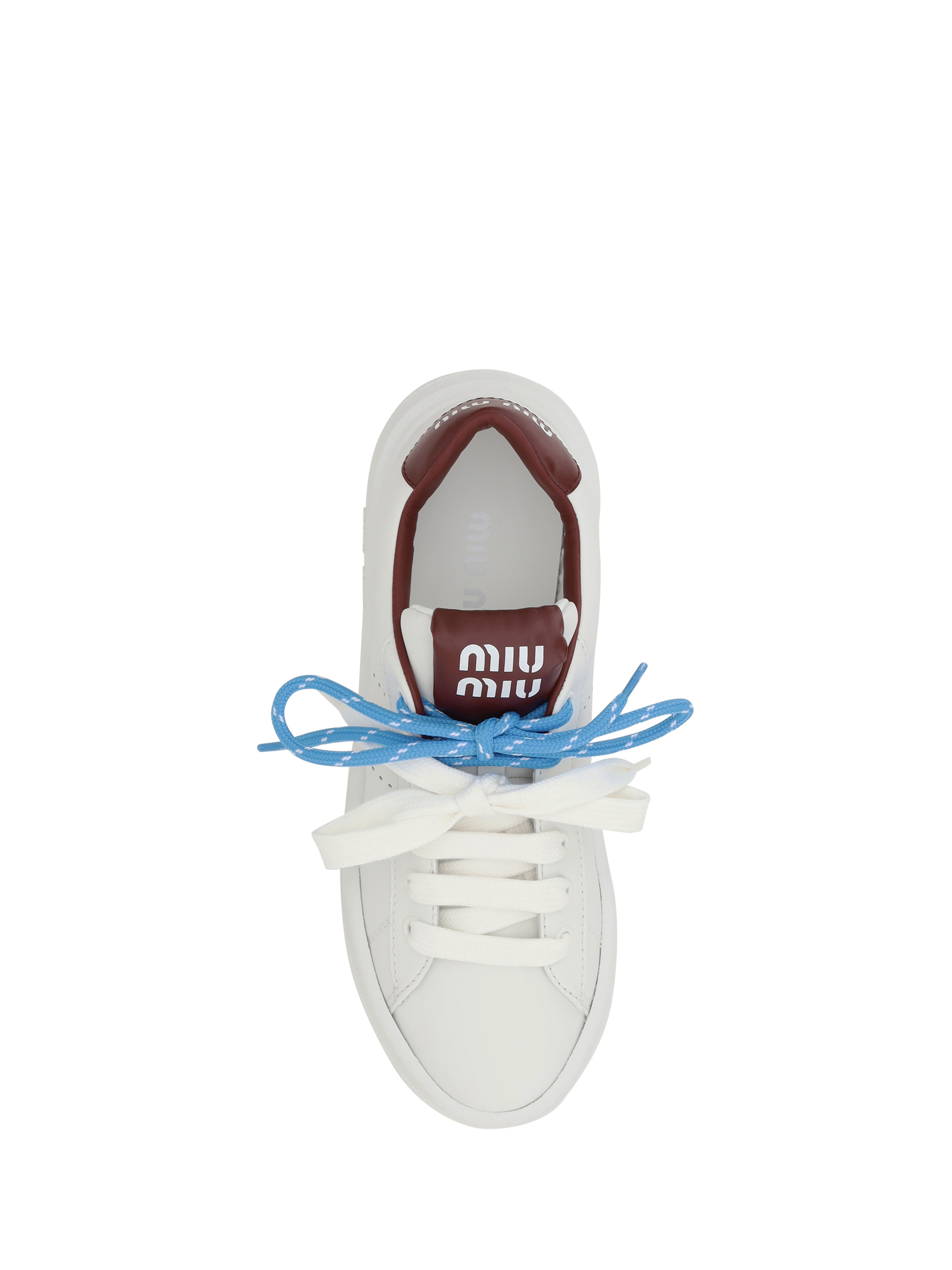 Miu Miu Lace-up Low-cut Casual Shoes In White