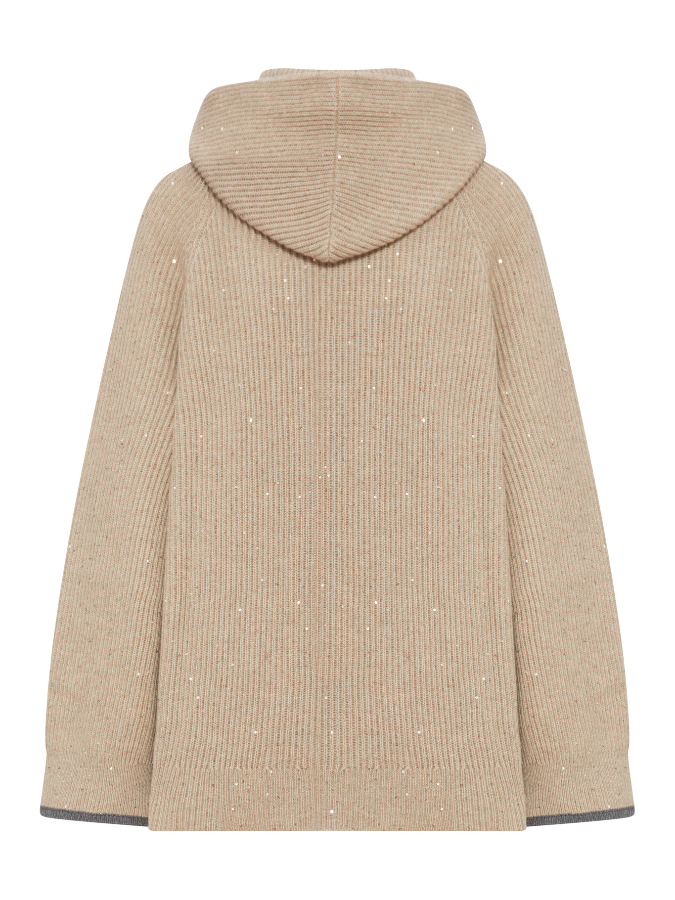Brunello Cucinelli Sequin-embellished Hooded Cashmere Sweater In Brown