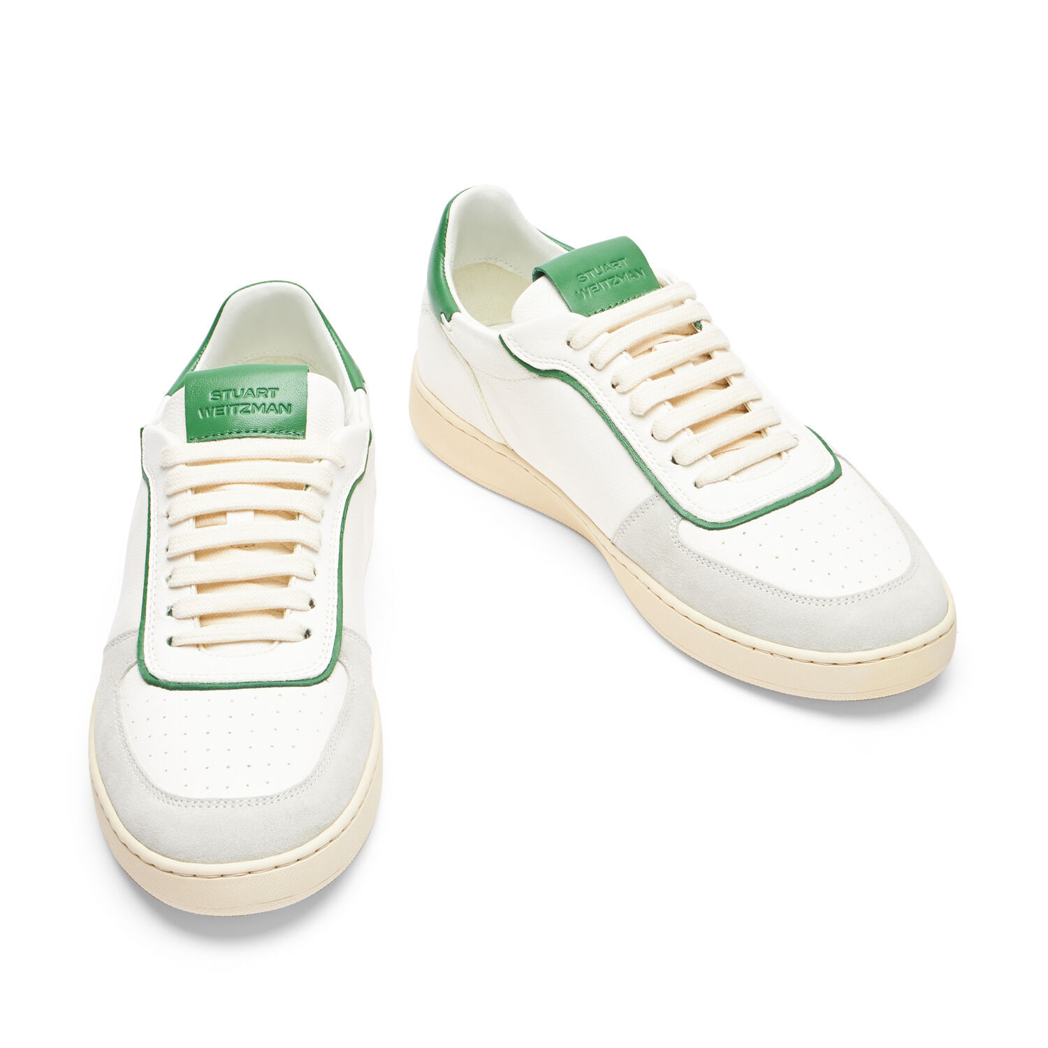Stuart Weitzman Derby Leather Sneakers In White