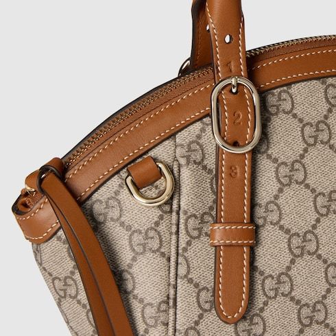 Gucci Gg Emblem Small Tote In Brown