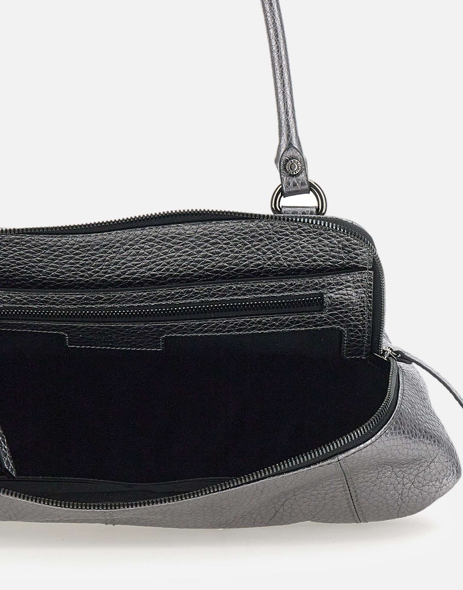 Gianni Chiarini Metallic Leather Shoulder Bag In Gray