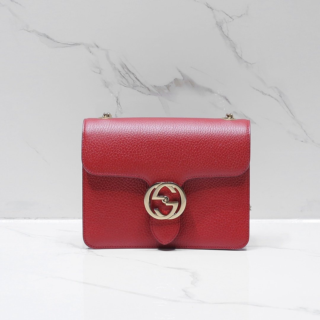 Gucci Double G Logo Woc In Red