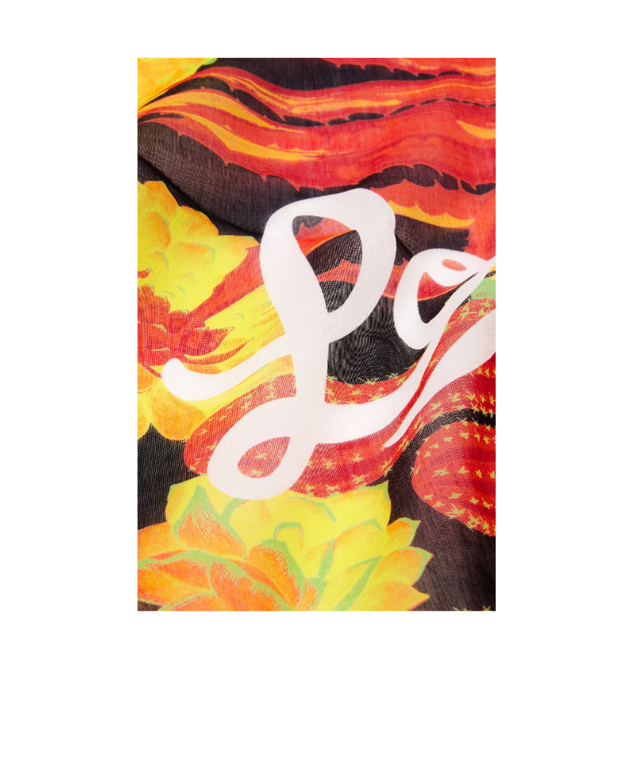 Loewe Cactus Lozenge Scarf In Cotton And Silk