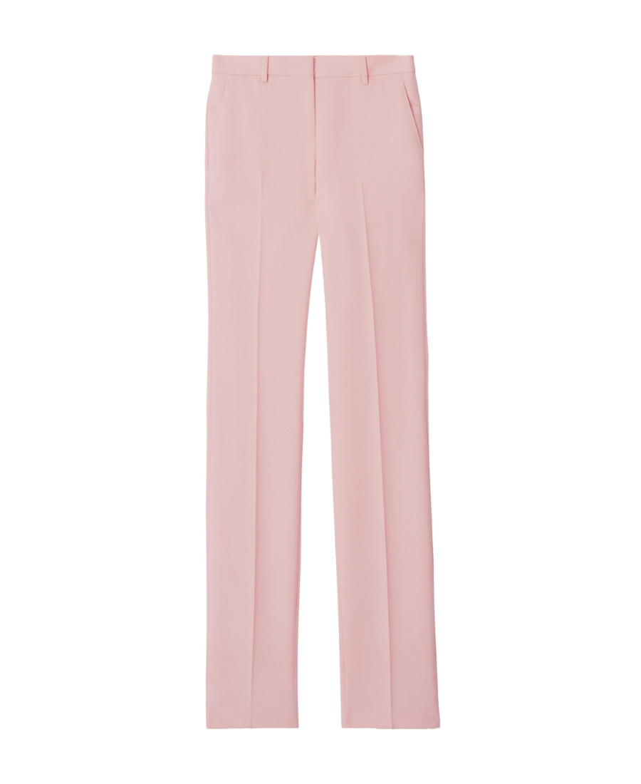 Burberry Pressed-crease Wool Tailored Trousers In Pink