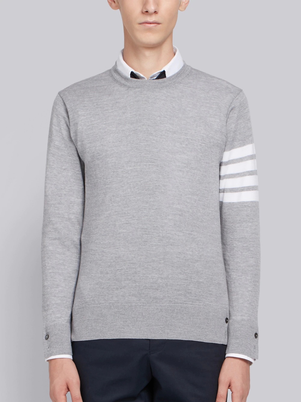 Thom Browne Gray 4-bar Sweater In Gray