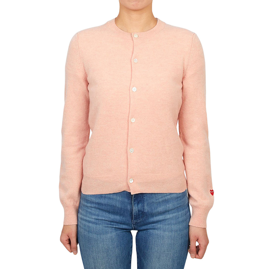 Comme Des Garçons Long-sleeved Cardigan In Pink