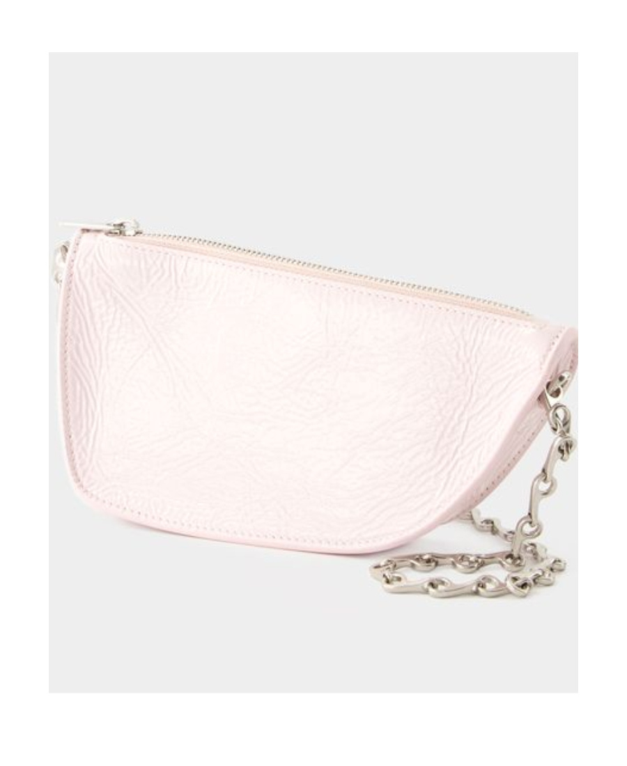 Burberry Mini Pink Leather Micro Shield Shoulder Handbag In Pink