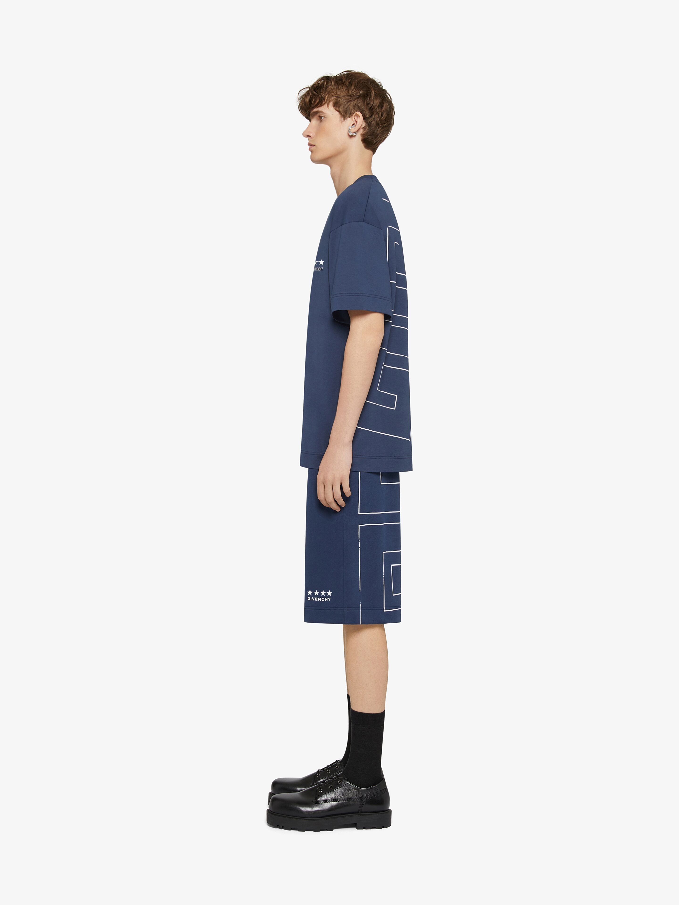 Givenchy 4g-print Cotton T-shirt In Deep Blue