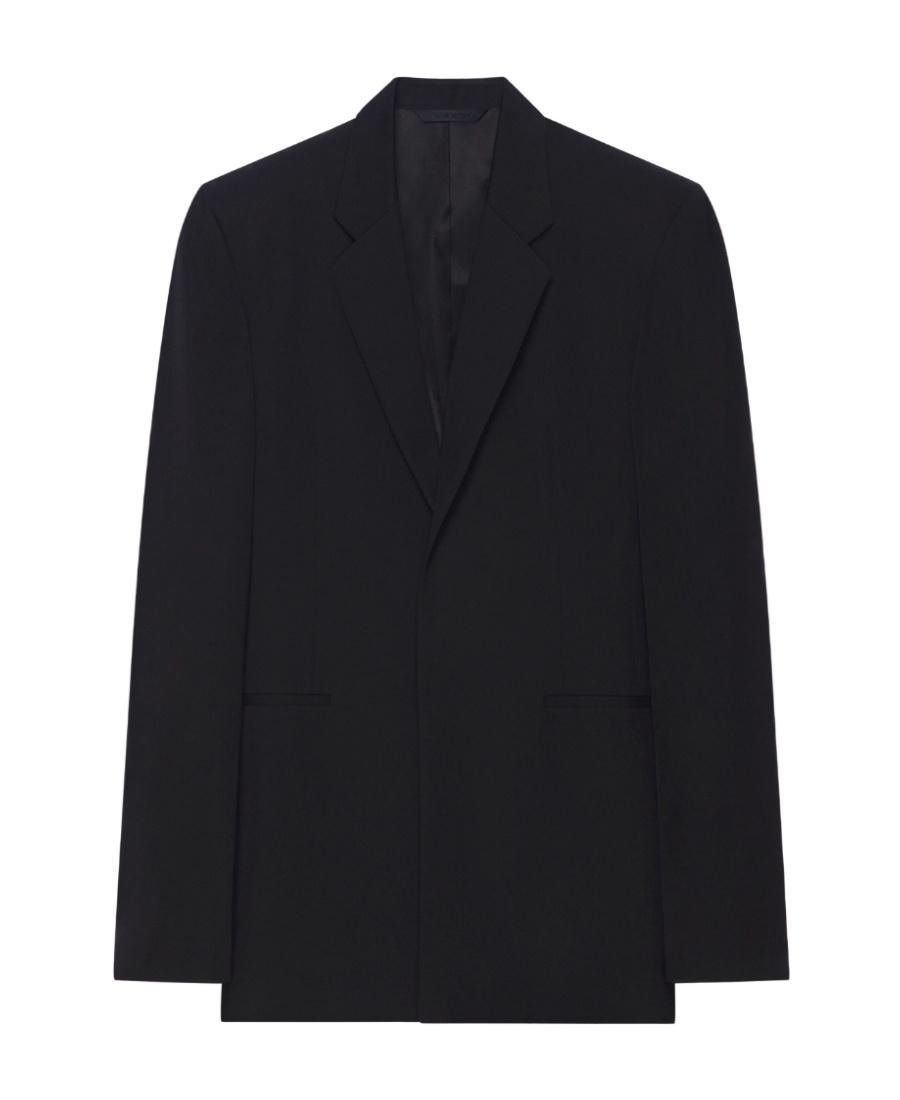 Givenchy Lapel Wool Suit Jacket In Black