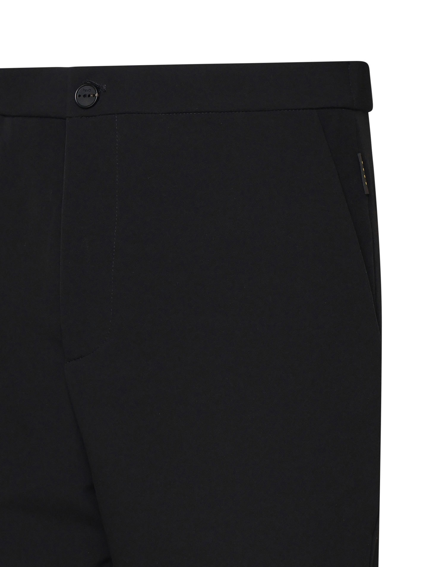 Hevo Wool Torrechianca Pants With Back Drawstring In Black