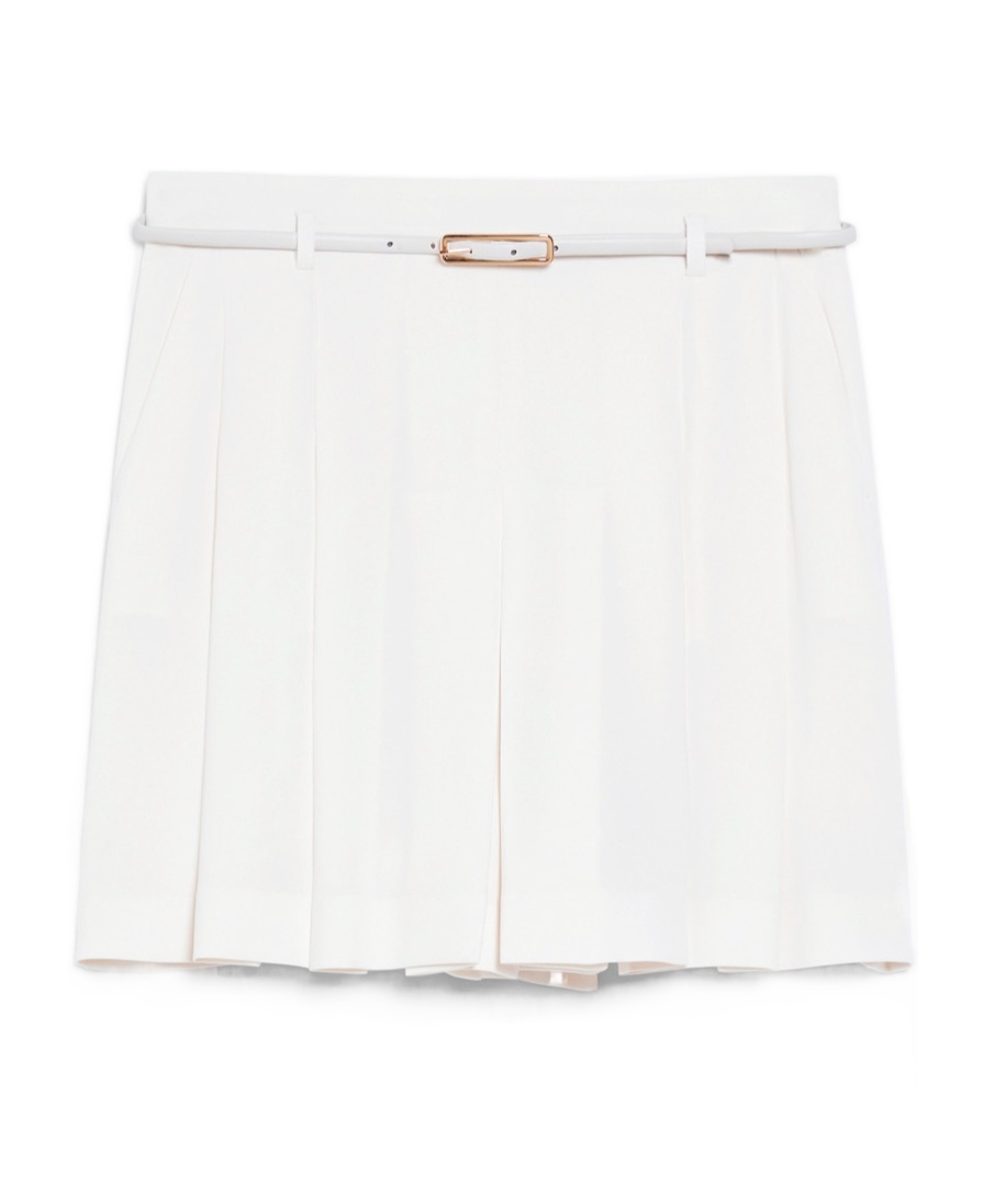 Max Mara Straight Wool Cashmere Skirt In White