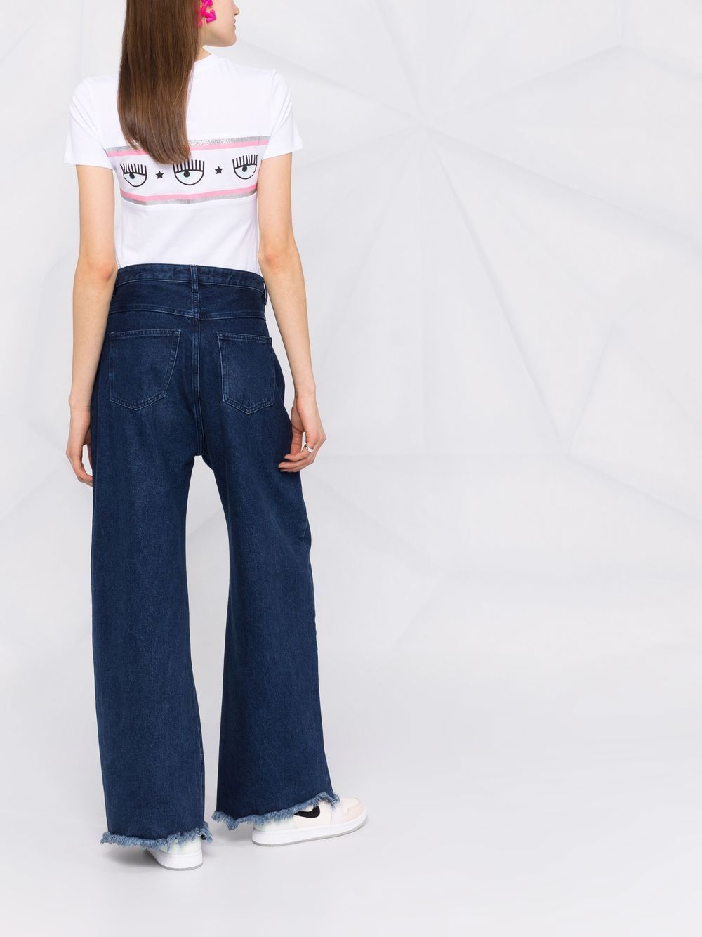 Chiara Ferragni Maxi Logomania Cotton T-shirt In White