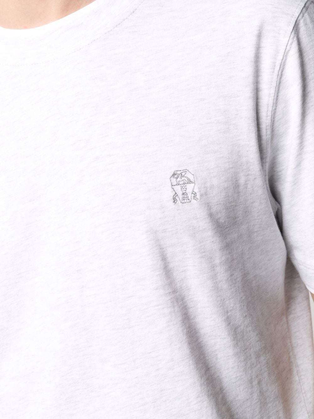 Brunello Cucinelli Logo-embroidered Cotton T-shirt In White