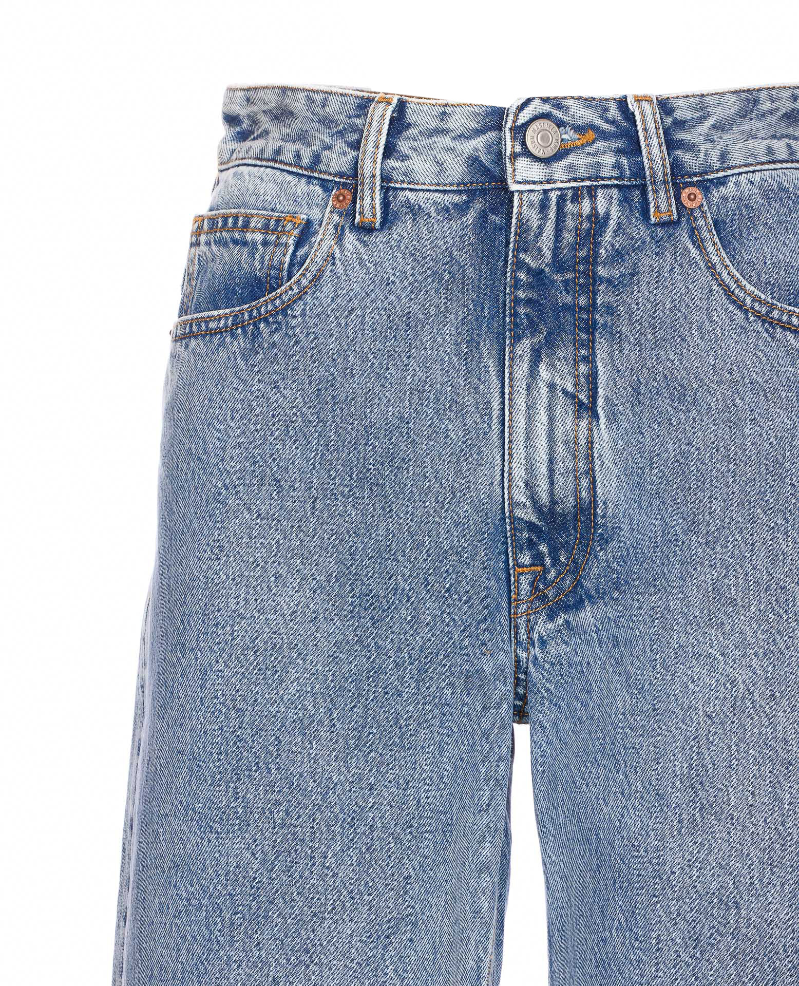 Mm6 Maison Margiela Regular Fit Denim Trousers With Contrast Stitching In Blue