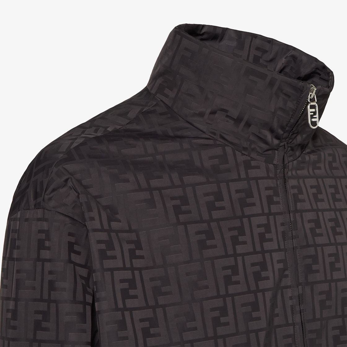 Fendi Ff Bomber Jacket In Nylon In Black