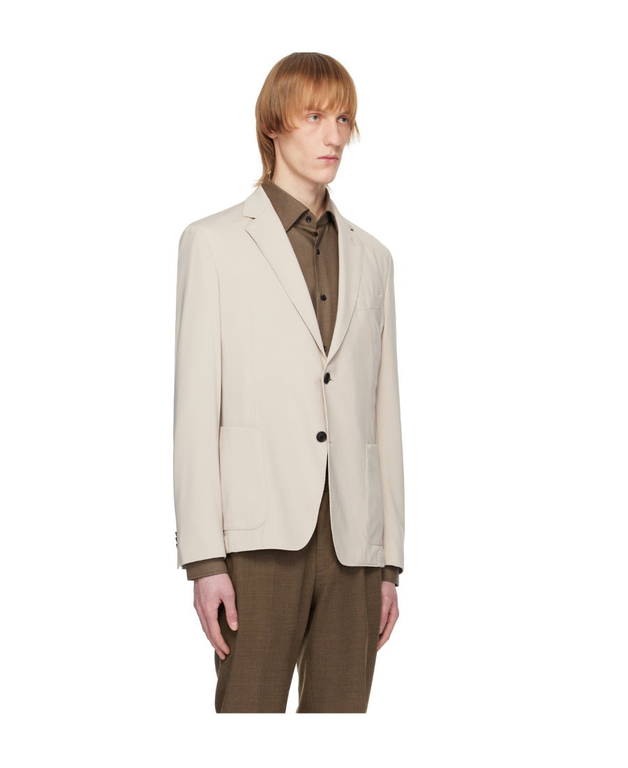 Hugo Boss Double-button Suit Jacket In White