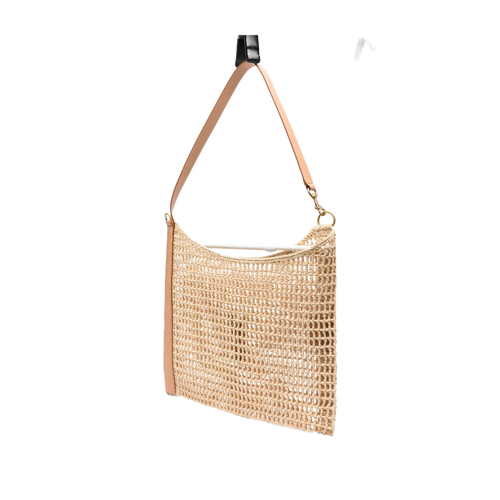 Saint Laurent Woven Shoulder Bag In Brown