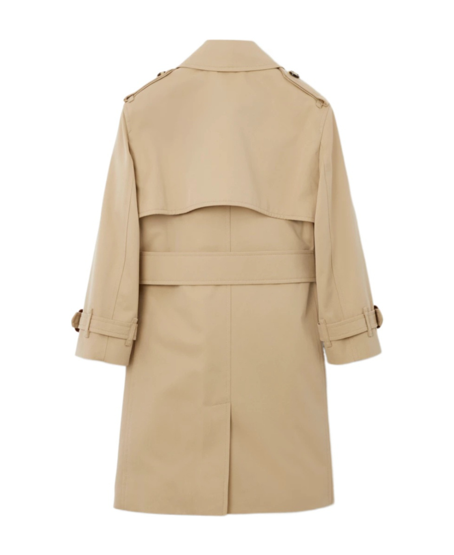 Burberry Long-sleeved Trench Coat In Nude