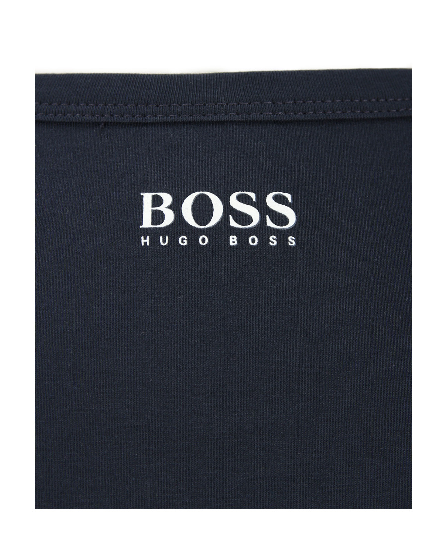 Hugo Boss Logo Printed T-shirt With Round Neck In Black