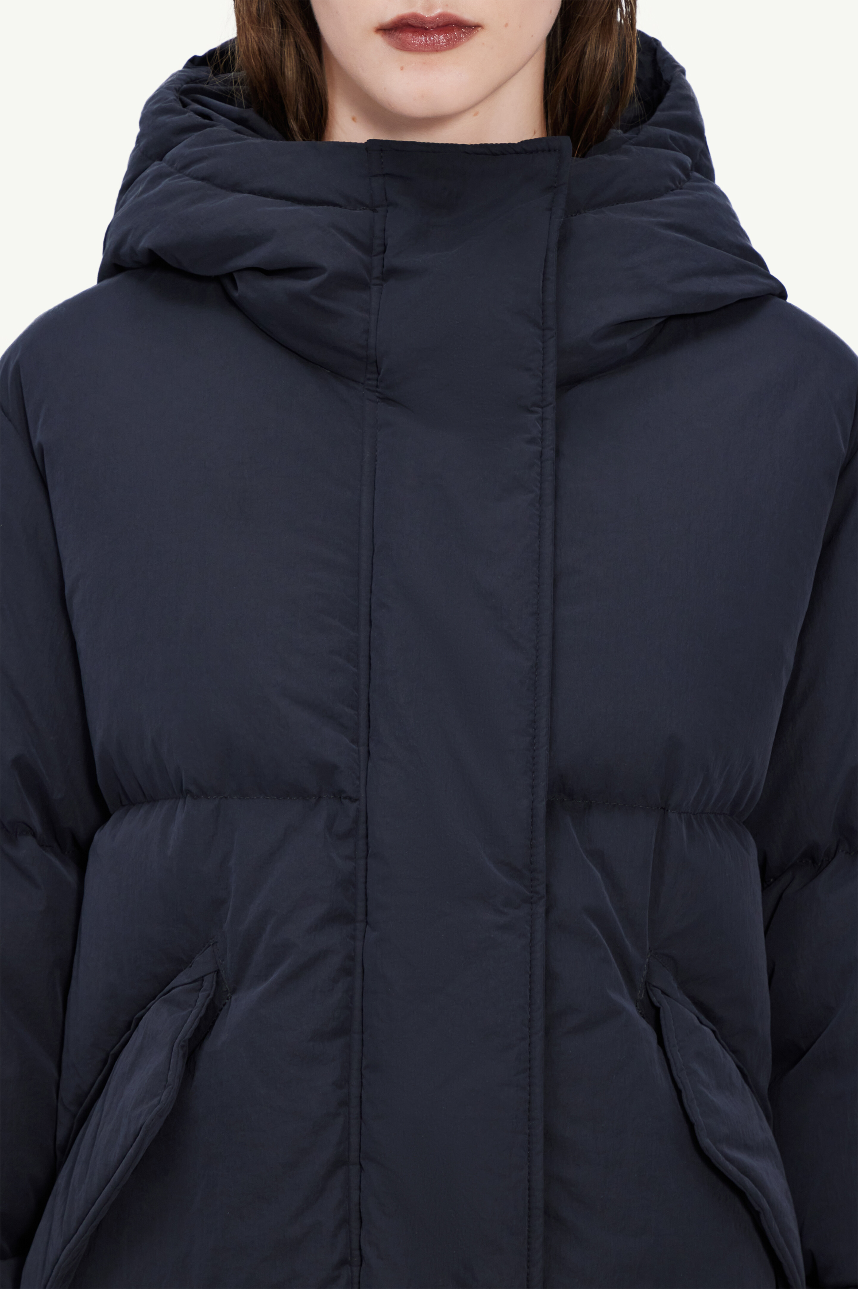 Mm6 Maison Margiela Zip-up Hooded Padded Down Jacket In Black
