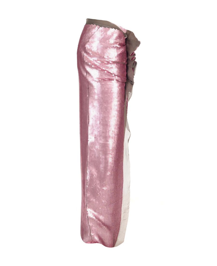 Rick Owens Long Skirt In Silk Chiffon With Sequins Skirts Rose In Pink