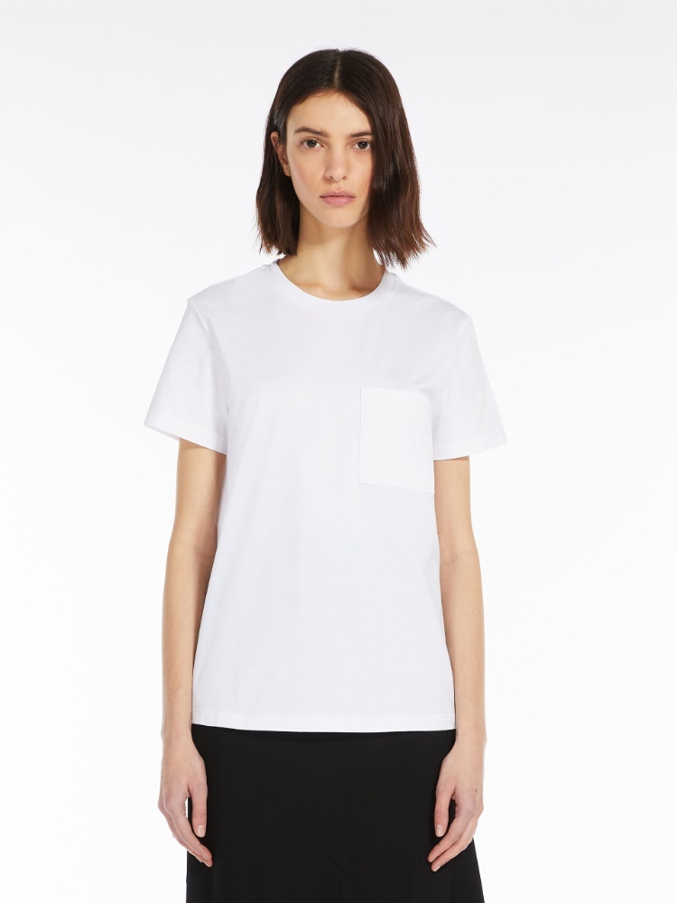 Max Mara Crew Neck Cotton T-shirt By Mango In White