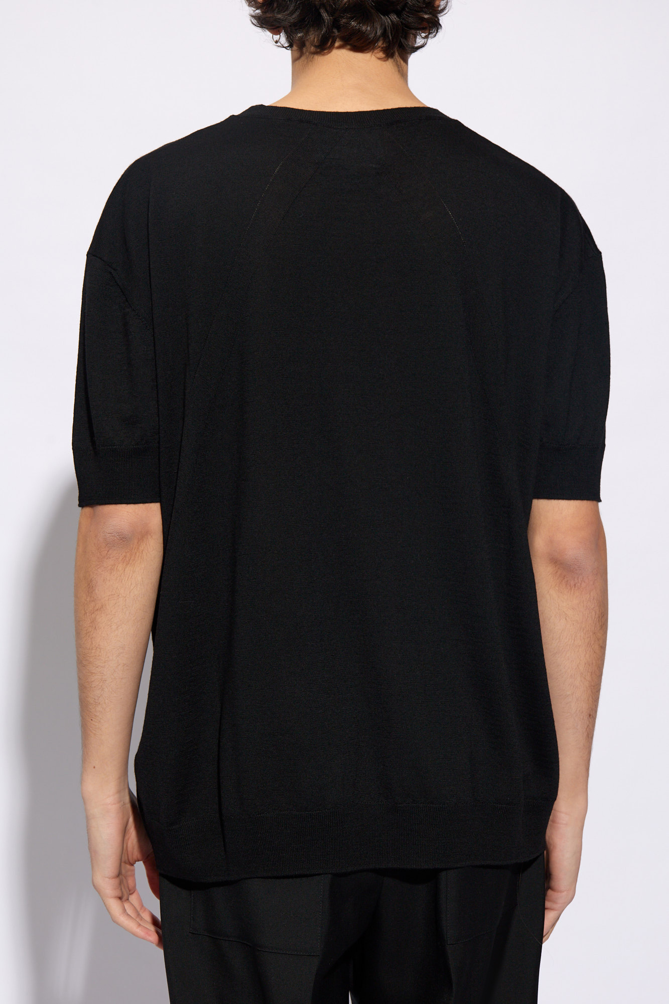 Jil Sander Short-sleeve Wool Jumper In Black