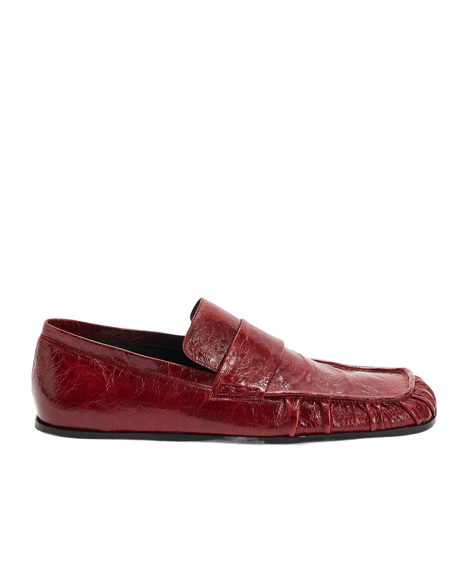 Jil Sander Leather Loafers In Dark Cherry