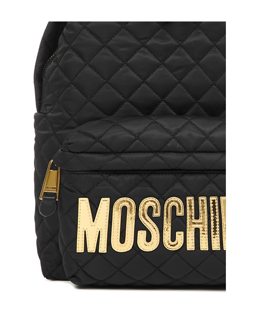 Moschino Quilted Backpack In Black