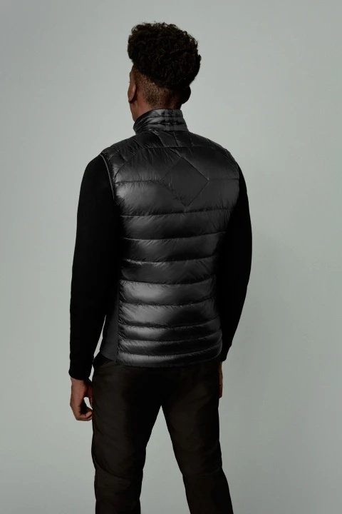 Canada Goose Hybridge Slim-fit Merino Wool And Quilted Nylon Down Gilet In Black