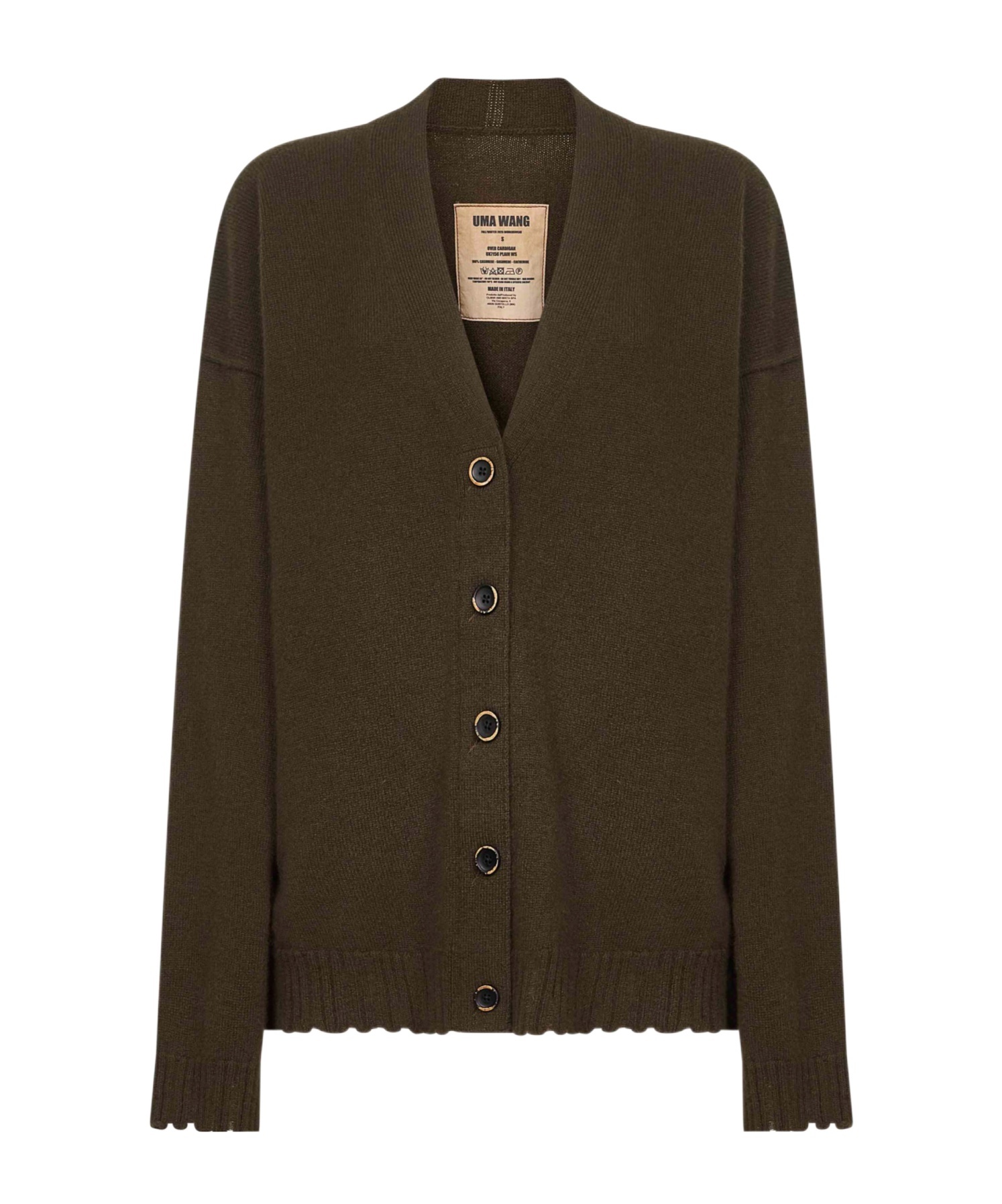 Uma Wang Cashmere Cardigan With Buttons In Brown