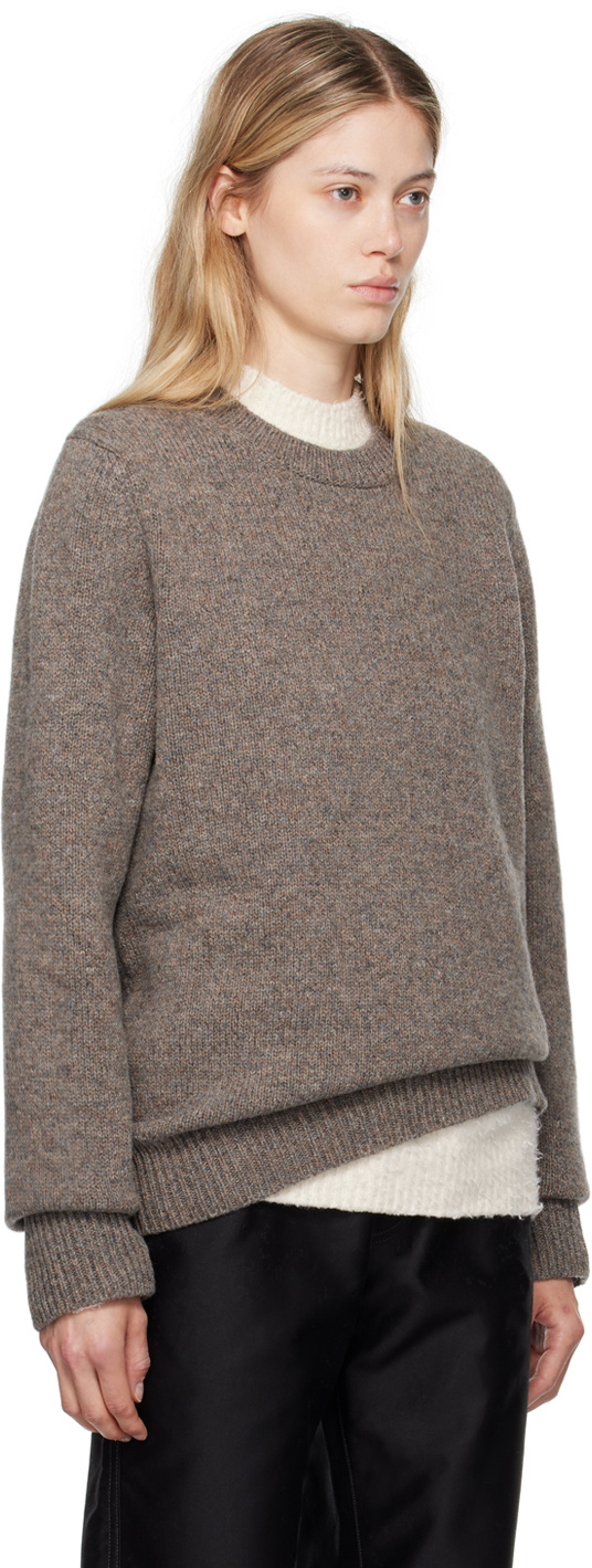 Maison Margiela Round-neck And Long-sleeved Sweater In Gray