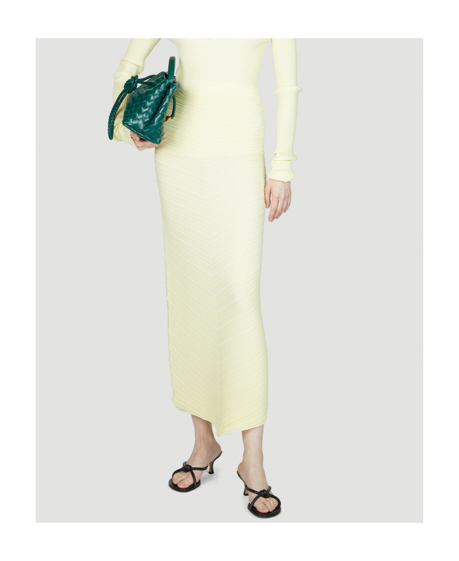 Bottega Veneta Knitted Medium-length Skirt In White