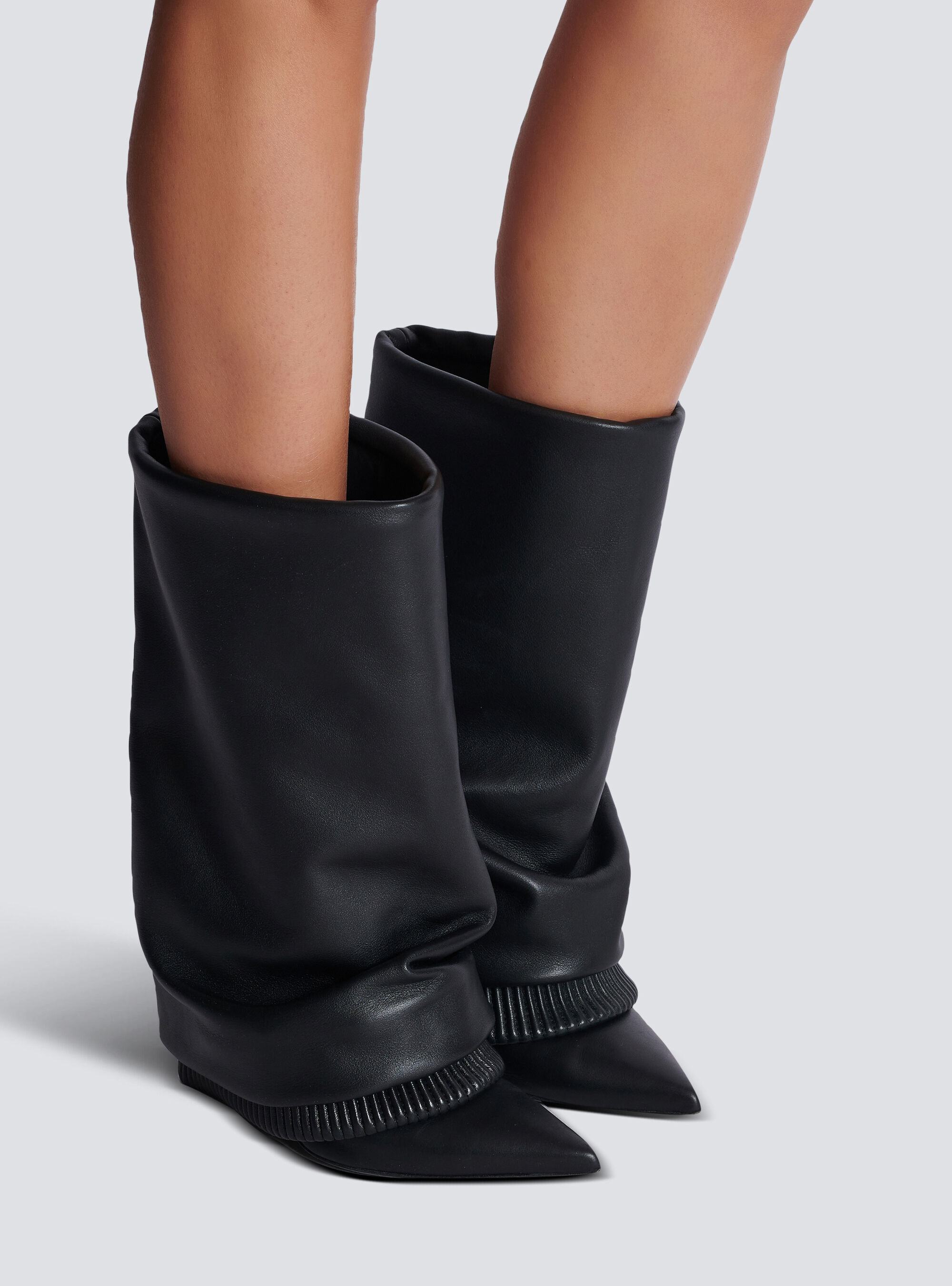BALMAIN CALFSKIN TROUSER BOOTS