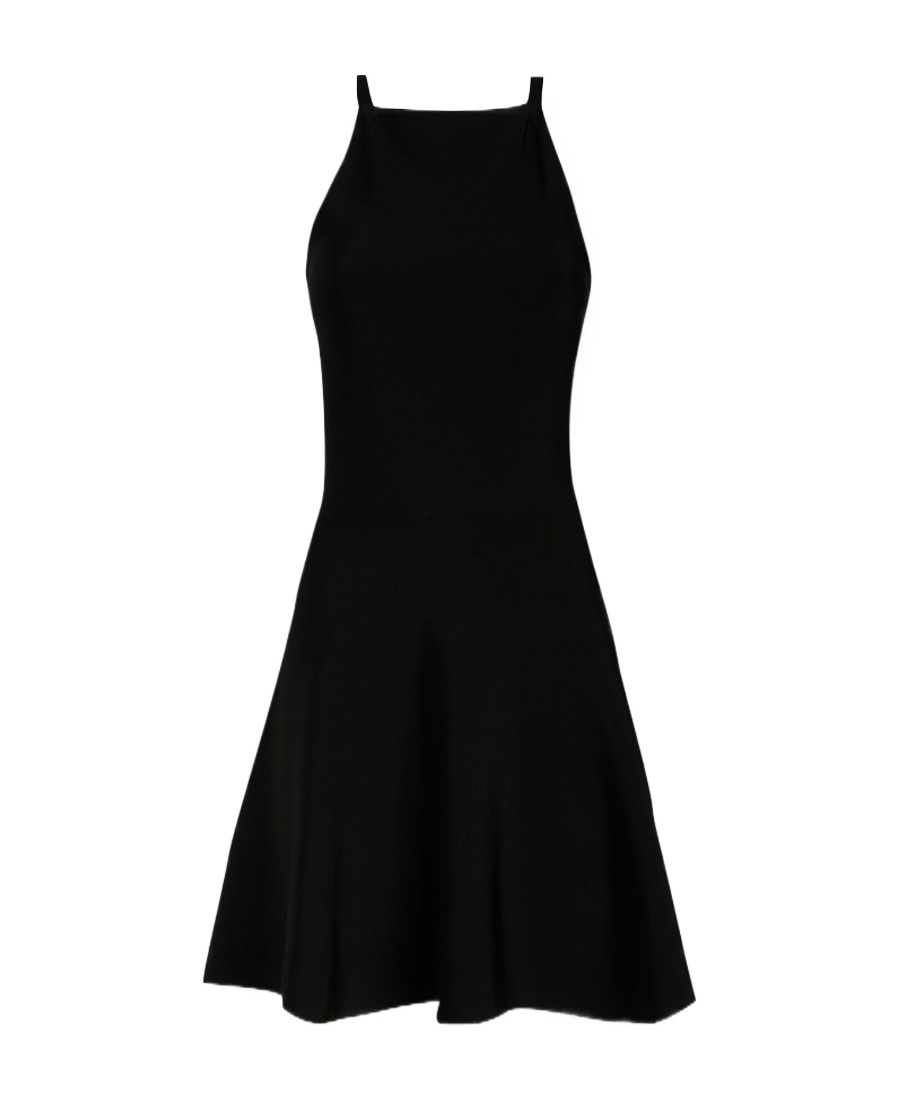Prada Skirt Flare Halter Neckline Sleeveless Dress In Black
