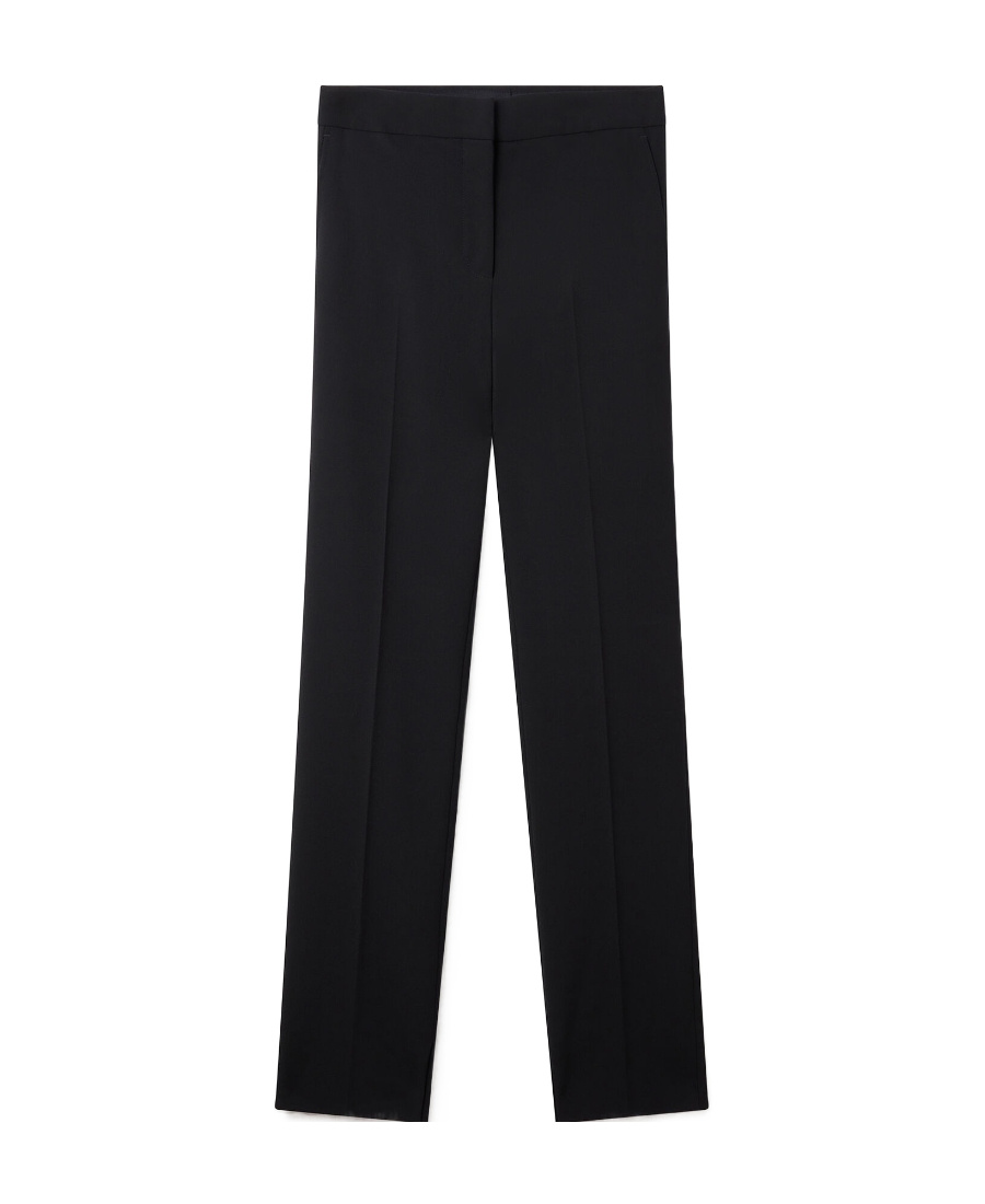 Stella Mccartney Split Cuff Straight Leg Trousers In Black