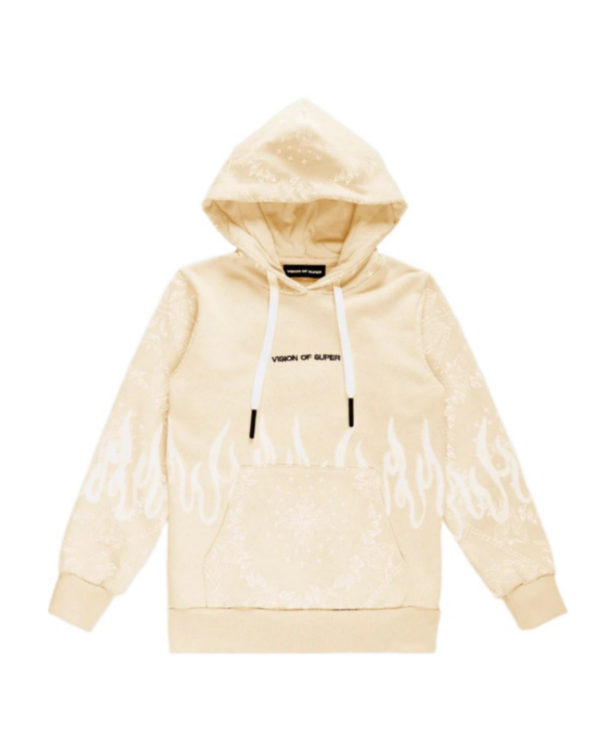 Vision Of Super Logo Hooded Sweater In Nude