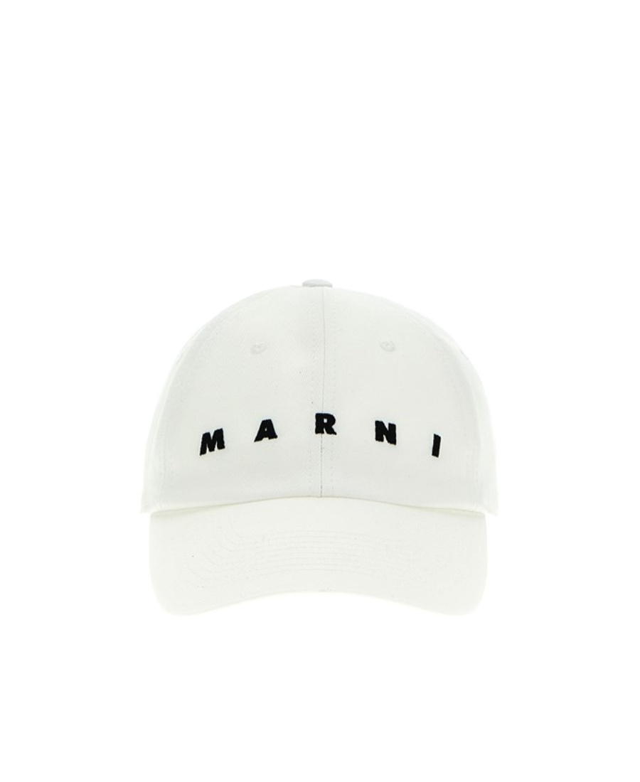 Marni Logo Embroidery Cap Hats In White