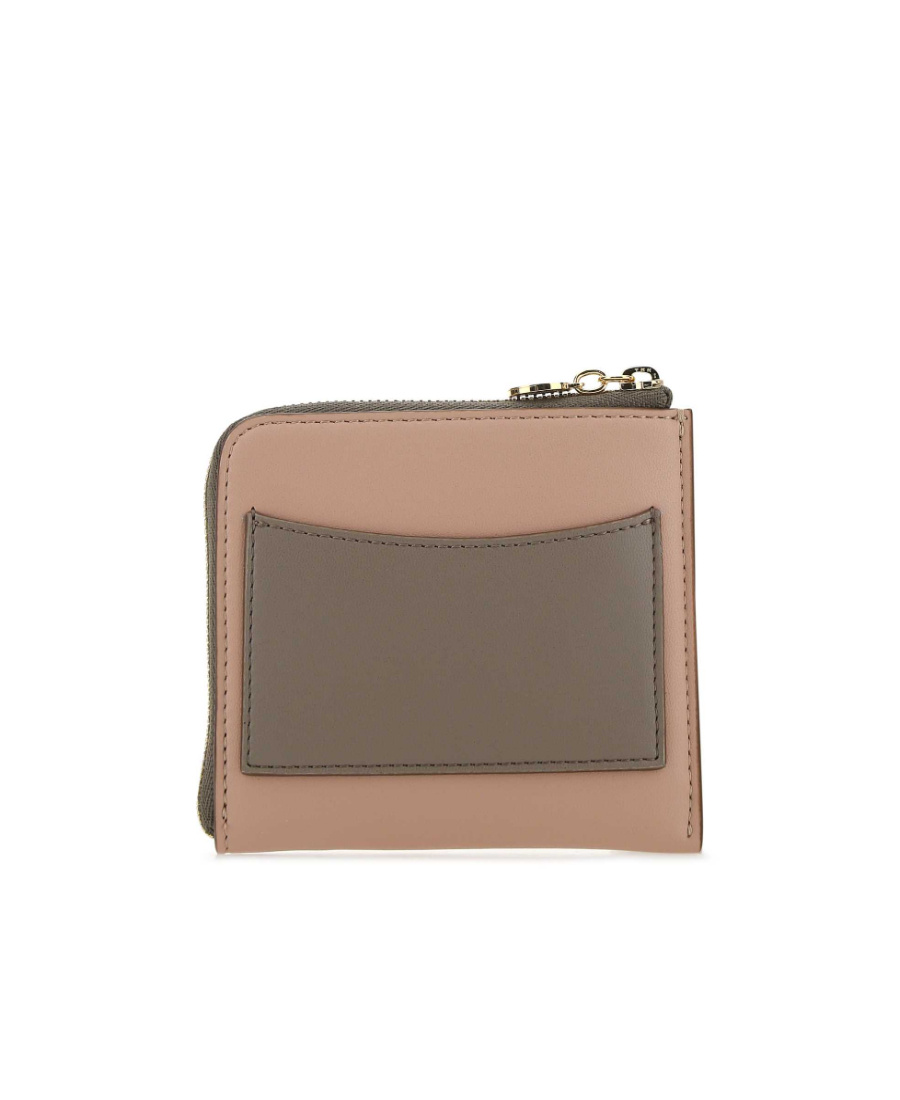 Stella Mccartney Stella Logo Compact Wallet In Nude