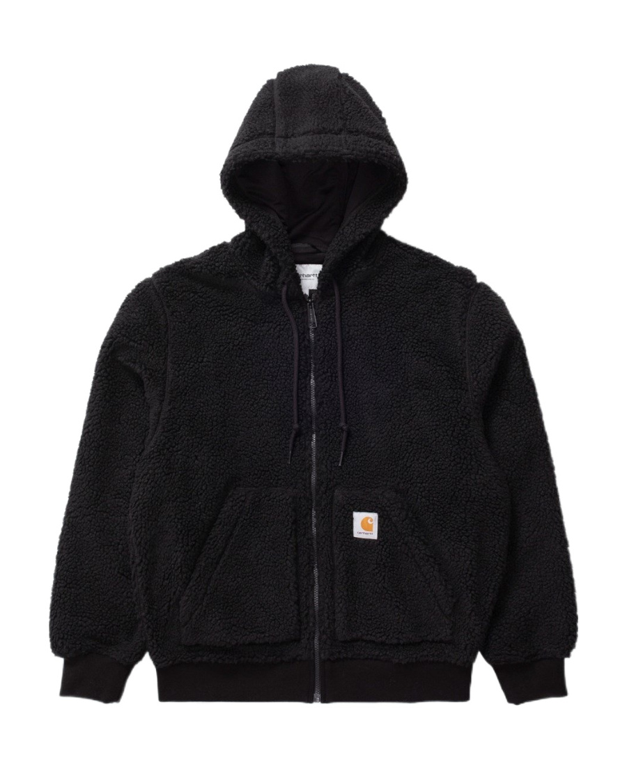 Carhartt Wip Active Liner Fleece Drawstring Hooded Jacket In Black