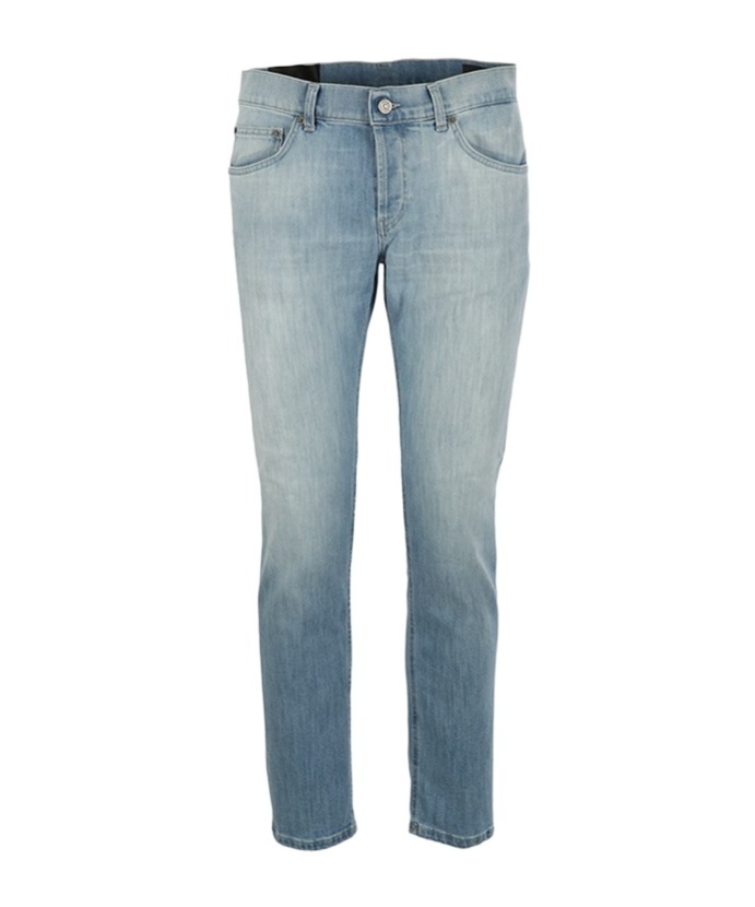 Dondup Belt Ring Denim Trousers In Gray