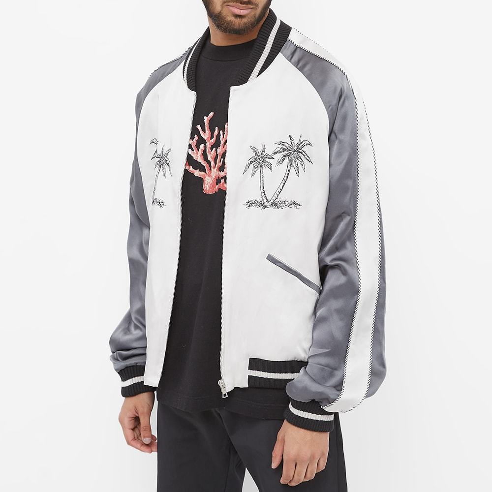 Palm Angels Palm Tree Baseball Jacket In White