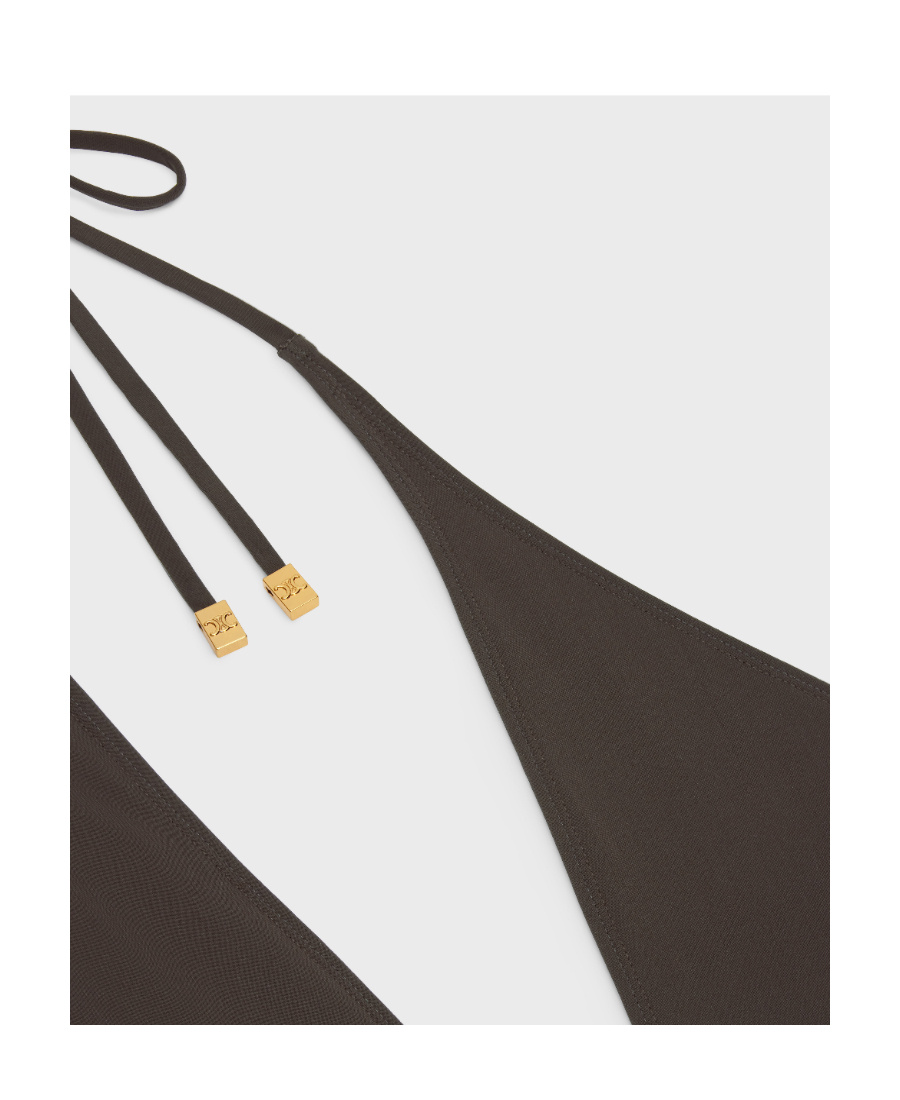 Celine Plain Knitted One-piece Swimsuit In Black